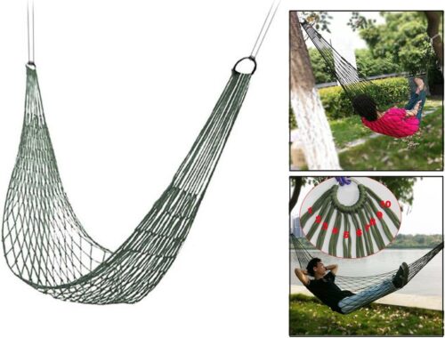 Itian Travel Camping Hamac - Coin Confortable Nylon Mesh Rope Hamac Sleeping Hanging Bed