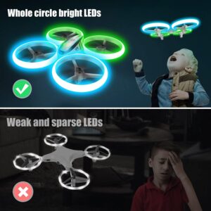 Q9s Drone Enfant,Helicoptere Telecommande avec Lumieres Bleues et Vertes et Deux Batteries,RC Quadricoptere avec Maintien d'Altitude