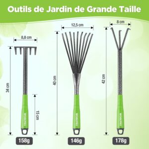 Kit outils de jardin WORKPRO 6 pièces en acier inoxydable