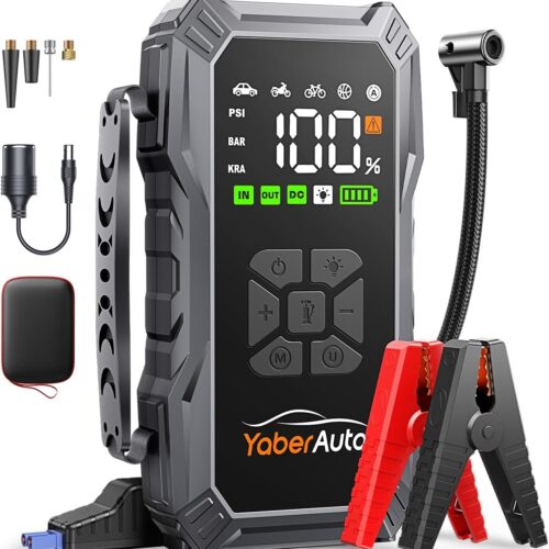 71HOIsuJuuL._AC_SL1280_.jpg Car Battery Booster with Air Compressor 150PSI, 5500A YaberAuto Booster Powerful Car Battery (All GasDiesel 10L) Starter with Quick
