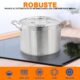 NutriChef Marmite 12 L en Acier Inoxydable - Grande Capacite pour Ragout, Soupe, Mijotage, Repartition Uniforme de la Chaleur, Compa
