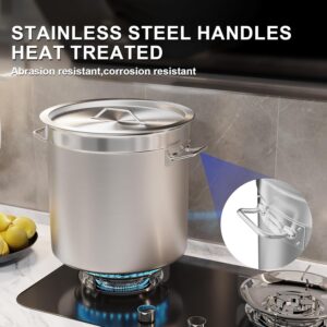 TAIMIKO Marmite Traiteur Chef Traiteur Ø28mm hauteur de 28cm 17L Couvercle en acier inox (17L)