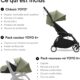 Poussette Stokke YOYO3 avec pack nouveau-ne et pack couleur 6 - Comprend un cadre noir, un pack couleur YOYO 6 (Olive) et un pack