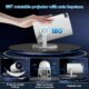 Built-in App Mini Projector 1080P 4K Supports Mini Portable Projector, Dual Control with Mouse Android TV WiFi 6 BT5.2 180 Rotati