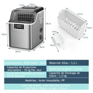 Machine à glaçons GOPLUS 18 kg/24 h, auto-nettoyage