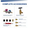 BACOENG R134a 4-Way Car Air Conditioning Refill Kit with 150 cm Hose, Manometer Air Conditioning Gas Filling Kit, Suitable for R32 R