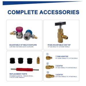 Kit recharge climatisation voiture R134a BACOENG 4 voies