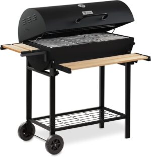 71IVuooa1ZL._AC_SL1500_.jpg BBQ-Toro Barbecue au charbon de bois avec couvercle - Diametre : 80 x (L) 42 cm - Chariot de barbecue au charbon de bois de qualite