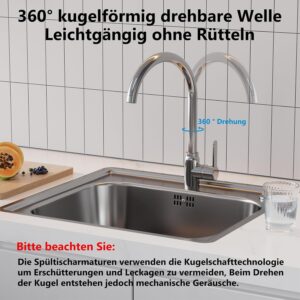 Mitigeur de cuisine inox 360° double tuyau eau chaude/froide