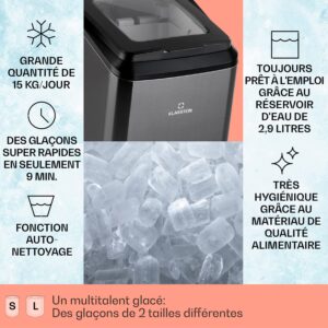 Machine à glaçons Klarstein 2,9 L, 15 kg, 2 tailles