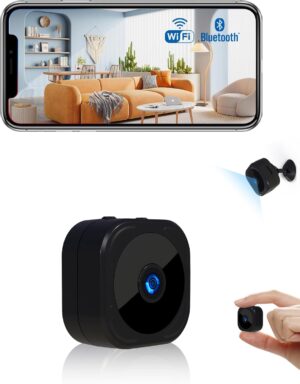 AOBOCAM Spy Camera, WiFi 1080P Bluetooth Mini Surveillance Camera IndoorOutdoor Wireless with Discrete WiFi Remote Recording, Mini