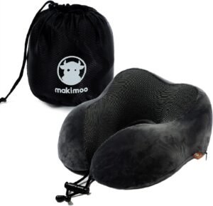 Oreiller de Voyage en Mousse a memoire de Forme, Oreiller Cervical avec Appui-tete a 360 degres, Confortable et leger, ideal pour Do