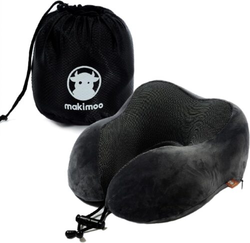 Oreiller de Voyage en Mousse a memoire de Forme, Oreiller Cervical avec Appui-tete a 360 degres, Confortable et leger, ideal pour Do