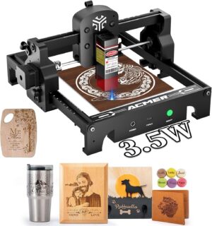 ACMER S1 Machine a graver laser pour metalverrebois, puissance de sortie laser 2.5W3.5W6W, machine a graver laser, outil de grav