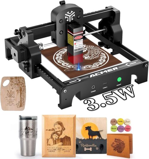 ACMER S1 Machine a graver laser pour metalverrebois, puissance de sortie laser 2.5W3.5W6W, machine a graver laser, outil de grav