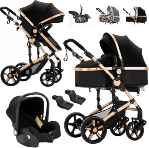 Poussette 3 en 1 Reenborn réversible cadre aluminium