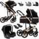Poussette 3 en 1 Reenborn réversible cadre aluminium