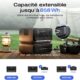 Station electrique portable EF ECOFLOW RIVER 3 Plus sans fil et batterie externe 5000 mAh, batterie LFP 286 Wh, jusqu'a 1200 W de so