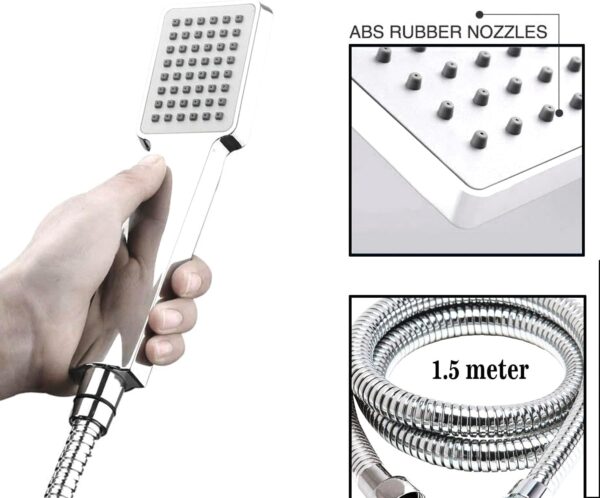 Acezanble Thermostatic Shower Column Adjustable Height Mechanical Shower Column Kit Solid Chrome-Plated Brass