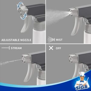MR.SIGA Lot de 3 Vaporisateurs Atomiseurs Reutilisables, Vaporisateur 470 ml, Buse de Pulverisation Reglable, Flacon Spray Vide pour