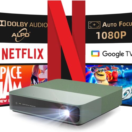 Netflix Certified Formovie S5 Laser Projector, Tech ALPD, Google TV, Mini Portable Outdoor, Type-C for External Battery, Smart 108