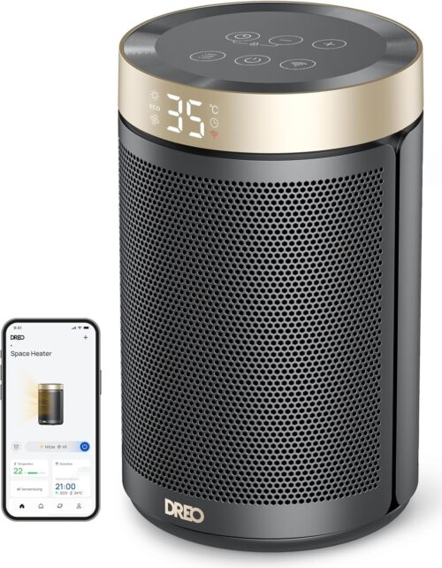 Dreo Chauffage d'appoint, chauffage electrique soufflant economique avec thermostat, minuterie 1-12H, mode eco, chauffage ceramique