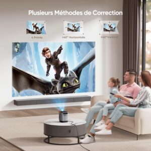 Mini Portable Projector Electric Focus20000 Lumens WiFi6 Bluetooth Video Projector, TOPTRO 1080P FHD Supported 4K Portable Home Th