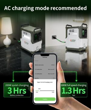 EHOM EP600 - Station d'alimentation - Batterie LiFePO4 EVE - 512 Wh - 230 V CA 5521 USBvoituresans fil - 600 W (crete 1200 W)