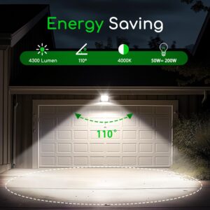 Aigostar Projecteur LED Exterieur 50W,4300 lumen blanche naturelle 4000K Spot LED Exterieur economiseur d'energie 85,IP65 Impermeab