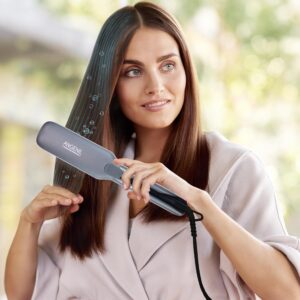 ANGENIL Lisseur Ceramique 4.5cm 2 en 1 Fer a Lisser et a Boucler 130-240 C Reglable Professionnel Fer Plat 15 Chauffage Rapide Doubl