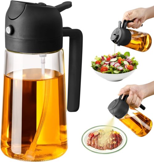 SWEET VIEW 470 ML Spray Pour Huile et Distributeur d Huile, Huile d'olive Distributeur verseur pour, Cuisine,Friteuse d'air,Salade,