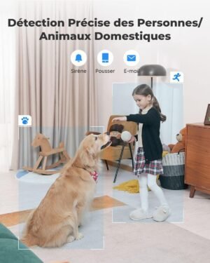 Reolink 5MP PTZ Indoor WiFi Surveillance Camera 2.45GHz, Bidirectional Audio, E1 3X Optical Zoom, Motion Detection Alerts, Night