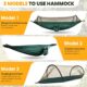 NATUREFUN Hamac de camping ultra-leger Hamac en filet anti-moustiques Capacite de charge de 300 kg, nylon de parachute respirant a