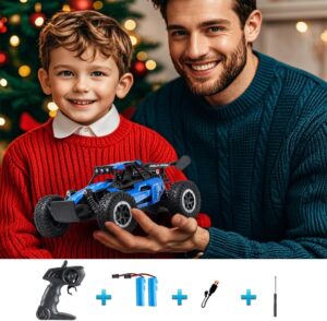 Great-JUNAMT Voiture telecommandee RC Voitures 1:16 Tout-Terrain Monster Truck Phares a LED, Jouet de Voiture RC 20 kmh Cadeau pour