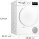 Bosch WTH8300DFR, Serie 4, Seche linge, Pompe a chaleur, 8 kg, Blanc