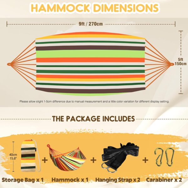 Anyoo Hamac d'exterieur de Camping, en Plein air Portable en Toile, Leger avec Sangles respectueuses des Arbres, Sac de Transport, P