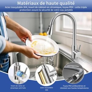 Robinet de cuisine mitigeur douchette extractible Llizuia