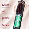 71Kj7RvIMsL._AC_SL1500_.jpg CARER SPARK Brosse Lissante Sans Fil 10000mAh Fer a Lisser avec Millions d'Ions Negatif, Autonomie de 80min Chauffage Rapide en 30s