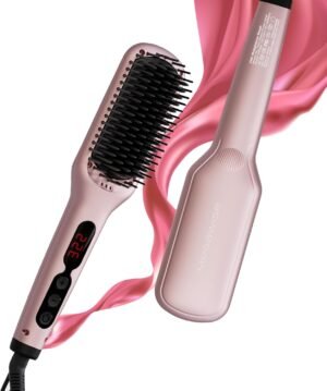 Brosse lissante Megawise Pro en ceramique ionique pour salon a domicile Technologie de chauffage MCH rapide en 20 secondes avec se