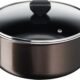 Tefal Faitout 24 cm (4,7 L) couvercle verre, Tous feux sauf induction, Revetement antiadhesif, Fabrique en France, Easy Cook Cle