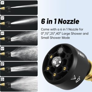Nettoyeur Haute Pression avec Buse 6 en 1, 260 PSI Nettoyeur Haute Pression sans Fil avec 2 Batteries, avec Tuyau de 5M, Pot en Mous