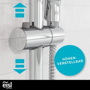 EISL WELLY DX6051CSB Shower Set with Hose and Bracket, Water Saving Gasket, Shower Head with Hose Chrome