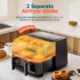 Friteuse sans huile 9L double zone, 2 tiroirs, 9 programmes