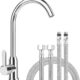 Mitigeur cuisine monocommande col de cygne inox chaud/froid