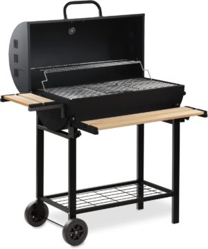 71LOlD8GO2L._AC_SL1500_.jpg BBQ-Toro Barbecue au charbon de bois avec couvercle - Diametre : 80 x (L) 42 cm - Chariot de barbecue au charbon de bois de qualite