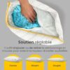Cosi Home Rectangular Memory Pillow 71 x 45 cm White Breathable Cushion with Bamboo Cover, Adjustable Height, Machine Wash, for Ba