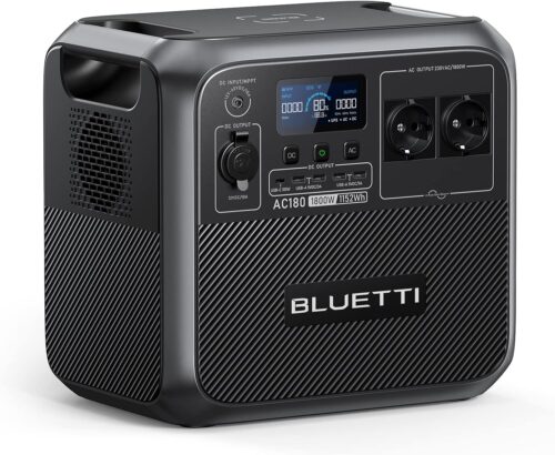 BLUETTI AC180 Portable Electric Generator, 1152Wh LiFePO4 Battery with 2 AC Outputs 1800W (2700W Peak), 0-80 in 45 Min for Motorhom