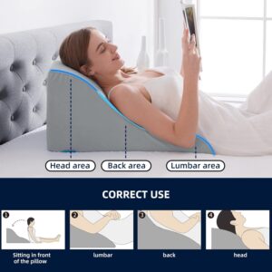 Coussin de lecture NOFFA mousse à mémoire triangle pour lit