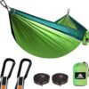 NATUREFUN Hamac Ultra-leger de Voyage Camping 300 kg Capacite de Charge,(275 x 140 cm) Nylon a Parachute 2 x Mousquetons de quali