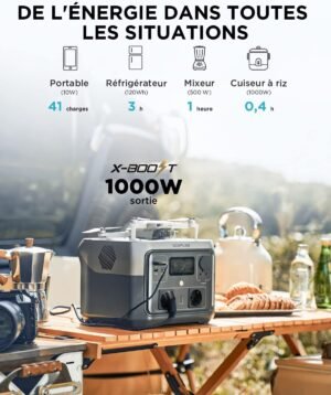 Station electrique portable ECOFLOW RIVER 2 MAX, batterie LiFeP04, 512 Wh charge rapide en 1 heure, sortie 1000 W avec X-boost, gene